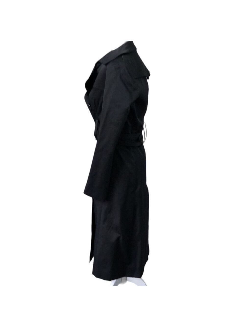 DKNY Double Breasted Belted Trench Coat Black Size XS - Picture 4 of 16